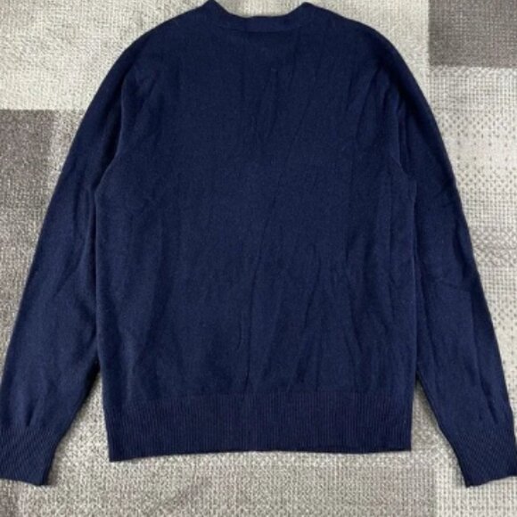 RRL Double RL Men's‎ Knit Cashmere Cardigan V-Neck Sweater Navy Blue Medium - Picture 3 of 9
